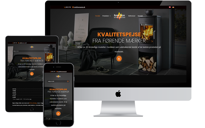 mockup af byens pejse